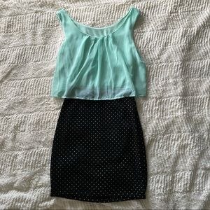 Light green/ polka dotted dress